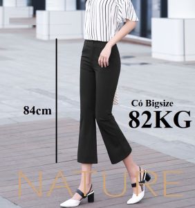 Quần Tây ống Loe dáng lỡ phong cách 84cm Vải Tuyết mưa Tây đứng dáng giữ Phom đẹp Có Bigsize 82KG