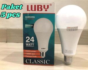 BOHLAM LED LUBY CLASSIC CAHAYA PUTIH PAKET 5 PCS 24 WATT