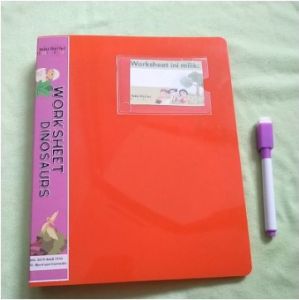 Worksheet A5 Wipe and Clean isi 40 Halaman Berwarna Fullcolor Tema Dinosaurus dan Food