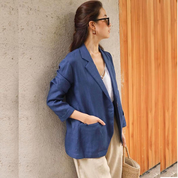 Áo vest nữ blazer KHÀN chất liệu linen màu be tay dài 1 lớp thời trang công  sở Hàn Quốc - Áo vest, blazer nữ | ThờiTrangNữ.vn