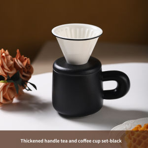 BINCOO Tea and Coffee Cups Household Ceramic Mug High-end Exquisite Afternoon Tea Cup Set Hand-Brewed Coffee Pot with Filter Cup 190ML