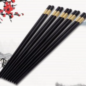 ̣Bộ 10 đôi đũa ăn nhựa nhám đầu bọc hợp kim màu vàng - kháng khuẩn chống ẩm mốc bền đẹp - an toàn cho người sử dụng