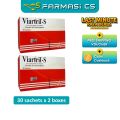 Viartril-S 1500mg Glucosamine Sulphate Powder 30+4 sachets x 2 Boxes (TWIN) EXP:12/2026 [ Viartril S  Farmasi CS ]. 