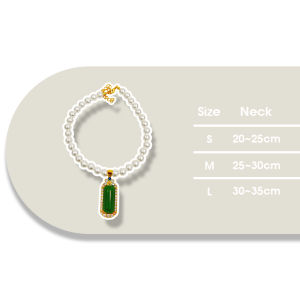 HamshMoc Pet Vintage Pearl Necklace Rhinestone Pendants Adjustable Neck Size Multiple Styles for Cats Dogs S M L