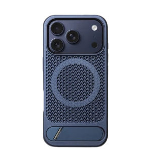 Heat Dissipation Stand Magnetic Shockproof Bumper Case For iPhone 17 Pro Max Air 16 15 14 13 Breathable Cover For Magsafe Shell