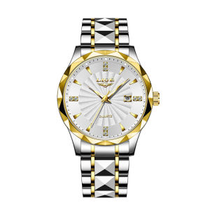 LIGE Fashion Men Watch Diamond Luminous Business Stainless Steel Strap Quartz Watches Military Sports Waterproof Date Watches For Men + Box