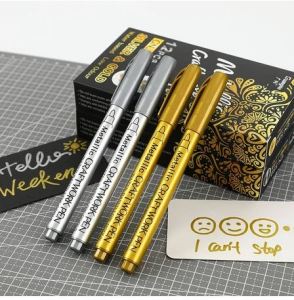 SPIDOL METALLIC Craftwork / Kaligrafi Tinta Emas Permanent (Gold) & Silver (Anti Air)
