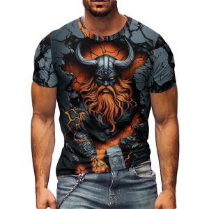 [Local Stock] VCC Funny 3D Warrior Print T Shirt For Men Hip Hop Trend Streetwear Casual O-neck Loose Tops Fashion Breathable T-Shirts y2k Clothes
