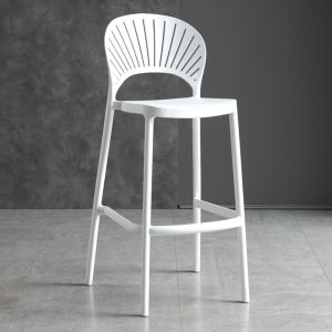 HT เก้าอี้บาร์ เก้าอี้บาร์พลาสติก ความสูง 75CM ดีไซน์นอร์ดิก ทันสมัย เรียบง่าย วัสดุ PP แข็งแรงทนทาน กันน้ำ กันลื่น ซ้อนกันได้ (ส่งไว)