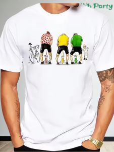 Mens T-Shirts Bicycle Motorcycle Graphic Cool Cycling Print Short Sleeve Casual Streetwear Fashion Funny Creative Tops for Men