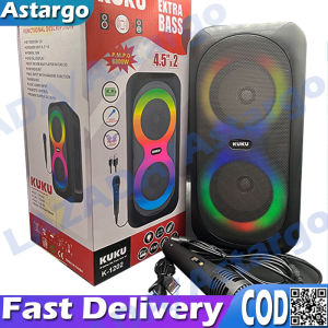Bluetooth Speaker 3 * 4.5 Inch Extra Bass Multifunction Portable Stereo HiFi Karaoke Audio System High Quality Sound Wireless Party Disco RGB Speaker Support USB MP3 Playe FM Radio With Microphone