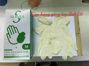 Thùng 10 Hộp Găng tay cao su y tế Không Bột Sgloves Thái Lan siêu dai dày hộp 100 chiếc nhám đầu ngón tay găng tay latex