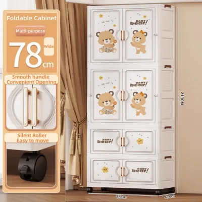Childrens Cabinet 70CM Baby Drawer organizer Plastic Wardrobe Cabinet Assemble Cabinet Clothes Storage