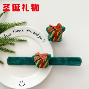 Christmas Small Gifts Pop Ring Cartoon Christmas Dress Up Bracelet Children Cute Plush Doll Bracelet