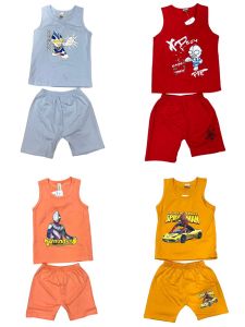 KID CARTOON SINGLET & PANT 1 SET/BAJU KARTOON ANAK/BAJU ANAK/BAJU KANAK-KANAK/BAJU BABY CARTOON SET GOOD QUALITY