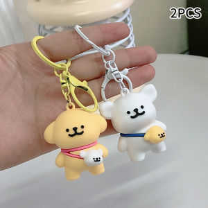 Cute Line Puppy Keychains Cartoon Puppy Dog Keyring Bag Decorate Pendant Best Friend Couple Gift