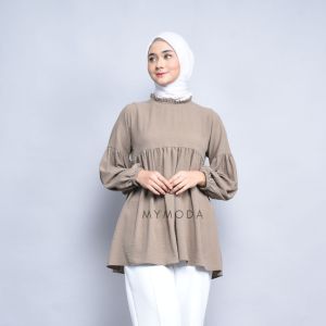 Mymoda 026 Blouse Atasan Wanita Polos Crinkle AirFlow