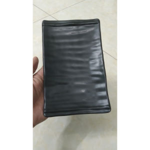 Dĩa nhựa melamine chữ nhật đen nhám phục vụ nhà hàng quán ăn -  DCN107/108/109