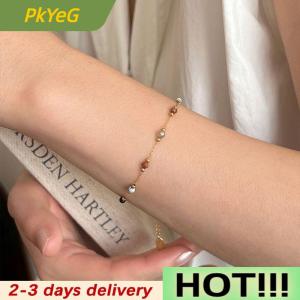 PkYeG Fashion Retro Natural Stone Splicing Beaded Simple Bracelet Necklace Female Light Luxury Temperament Necklace Bracelet Accessories Jewelry