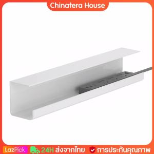 ผู้จัดงานสายไฟกาวตนเองภายใต้ชั้นวางของโต๊ะทำงาน