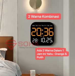JD-6650 Jam Dinding LED Timer Countdown Digital LED Free Remote Control Jam Weker Alarm Bisa Standing