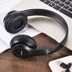 Fon Kepala Pada Telinga Boleh Lipat Bes Berat P47 Fon Kepala Sukan Permainan Bluetooth Tanpa Wayar Universal