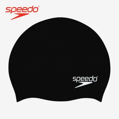 Speedo Plain Moulded Silicone Junior Swimcap Black_8-709900001