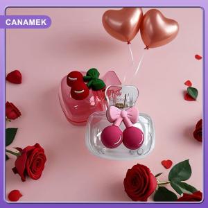 【CANAMEK】 Cute Cherry Design Toothbrush Holder Cherry Pattern Protects Toothbrush Head Features Dual Holes For Drainage And Ventilation