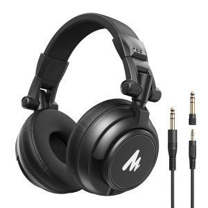 MAONO MH601 Studio Monitor Headphones with Detachable Plug & Cable 50mm Driver Wired Headset Over-Ear Headphones for DJ Studio