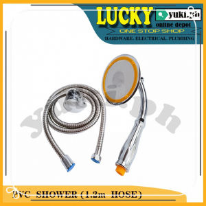 PVC ROUND HIGH-PRESSURE WATER SAVING SHOWER SET 6” W/ HOSE（1.2m）