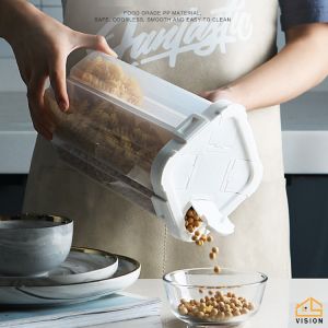 Vision Plastic Sealing Box Separated grain storage tank 2 Grid/ 4 Grids Storage Box Fresh-keeping Box Transparent Kitchen Organizer Receiving Box with Cover