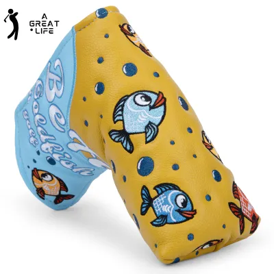 Bọc đầu gậy Golf lưỡi Mallet Putter headcover may mắn cá lưỡi Putter bao gồm da bao che đầu gậy chơi golf với đóng cửa cho M
