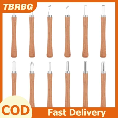 TBRBG 12 cái công cụ khắc gỗ thiết lập với tay cầm bằng gỗ lưỡi thép không gỉ cho Diy Craft và điêu khắc