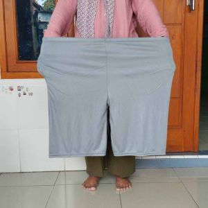 celana los dalaman wanita polos jumbo bahan kaos melar kulot pendek ukuran besar