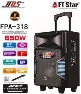 FTStar FPA-818 Portable Bluetooth Trolley 8 Speaker w/ Wireless Microphone