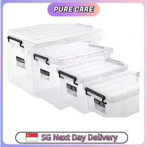 【Pure Care】 Stackable Transparent Storage Box / Storage Organisers / Multipurpose PP Storage Container with Handle