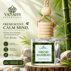 Fresh Bamboo Scent Hanging Car Diffuser – 10ml Oil-Based Freshener
