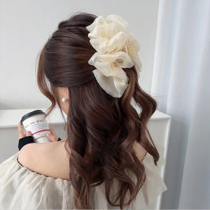 Light-luxury Diamond Sequins Mesh Double-sided Bow-knot Bubble Gripper Large Hair Clamps PAZU