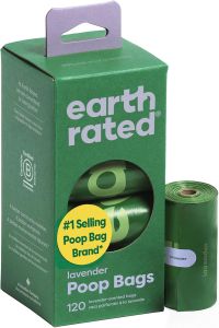 Earth Rated Dog Poop Bags on Refill Rolls 270 Bags Lavender