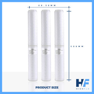 Highflo Pleated PP 20 INCH washable and manufacturing quality Water Filter Beverage Purification Medical & Food Grade Filter 0.1 Rust Algae Insect Mud Sand Water Particles Sediments