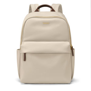 GOLF QUALITY Large Capacity Womens Travel Business Trip Backpack Tourist Bag for 14 inches Laptop Fashionable Dual Shoulder Bag Womens Travel Backpack Apricot Black