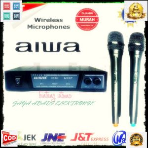 G451 Aiwa naiwa mic Wireless sepasang microphone wireles pro suara audio sound sistem vokal vocal ka