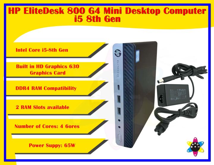 thumbnail image 2 of HP EliteDesk 800 G4 Mini Desktop | I5-8500T 2.10GHz | 32GB RAM | 500GB SSD | Windows 11 Pro | USB-C 2 of 4