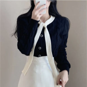 LEONNA MENTARI Atasan Wanita Blouse Rajut Variasi Pita Syal Simple Korean Style Kekinian