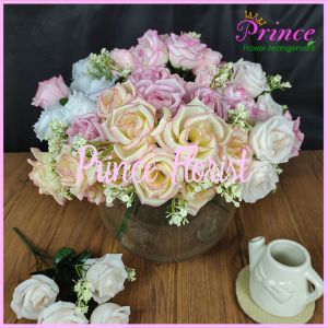 Bunga Mawar Tropis Cabang 5 Premium Artificial - Rose Kuncup Bahan Dekorasi Murah