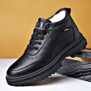 Brand GenGeGo (COD 3 Days Delivery)Men Leather Boots Martin Boots High Top Shoes for Men Casual Trend Ankle Boots Loafers Boot