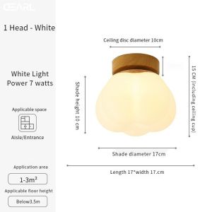 Creamy Wind Cotton Flower Entrance Cloud Lamp Modern Simple Log Corridor Ceiling Lamp Household Entrance Hall Lamp Balcony Lamp