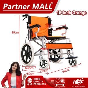 Wheelchair For  Folding Lightweight Elderly Trolley Portable Ultra Load-Bearing 200kg