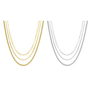 Fashion Women Necklace Multilayer Necklace Clavicle Chain Necklace Youthful Women Accessories Stainless Steel Texture