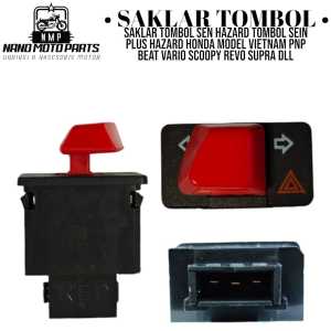 Saklar Sen Tombol Sein Plus Hazard Honda Model Vietnam PNP Beat Vario Scoopy Revo Supra X 125 Dll